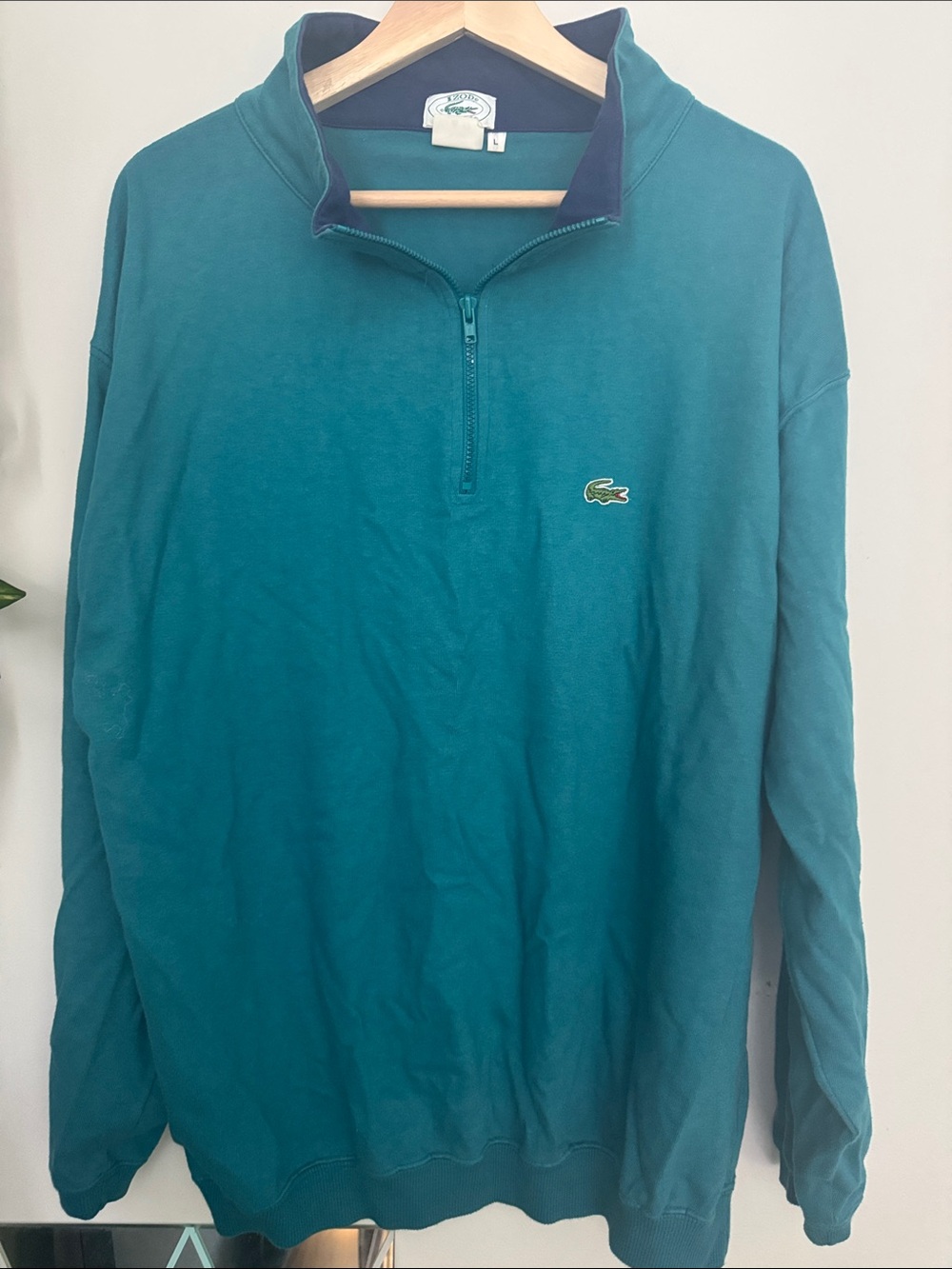 Izod Lacoste Vintage Quarter Zip With Crocodile Logo